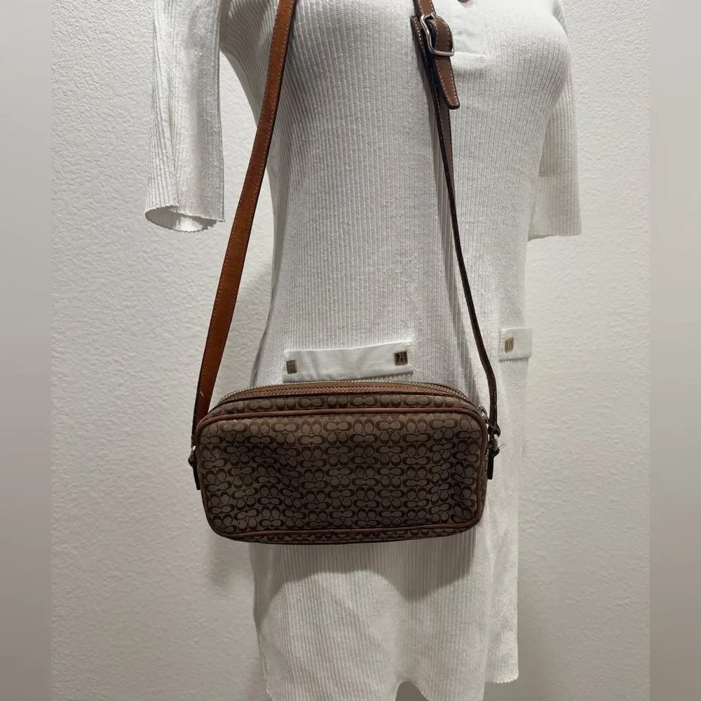 COACH Crossbody Bag 6341 Mini Signature Canvas‎ Leather Brown